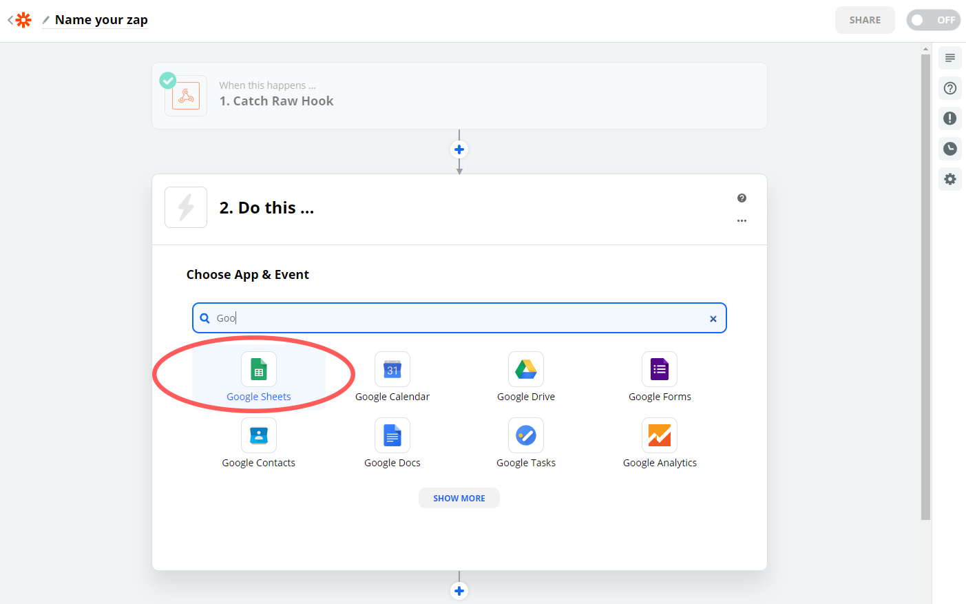 Screenshot from Zapier.com