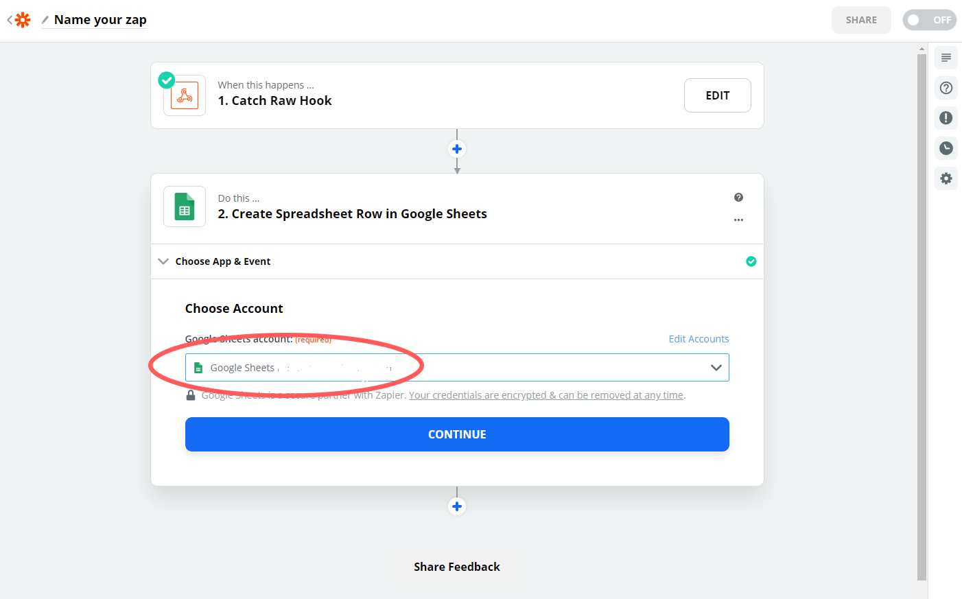 Screenshot from Zapier.com