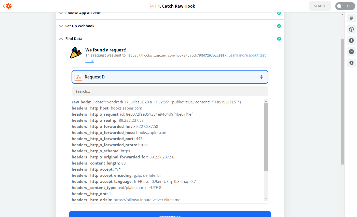 Screenshot from Zapier.com