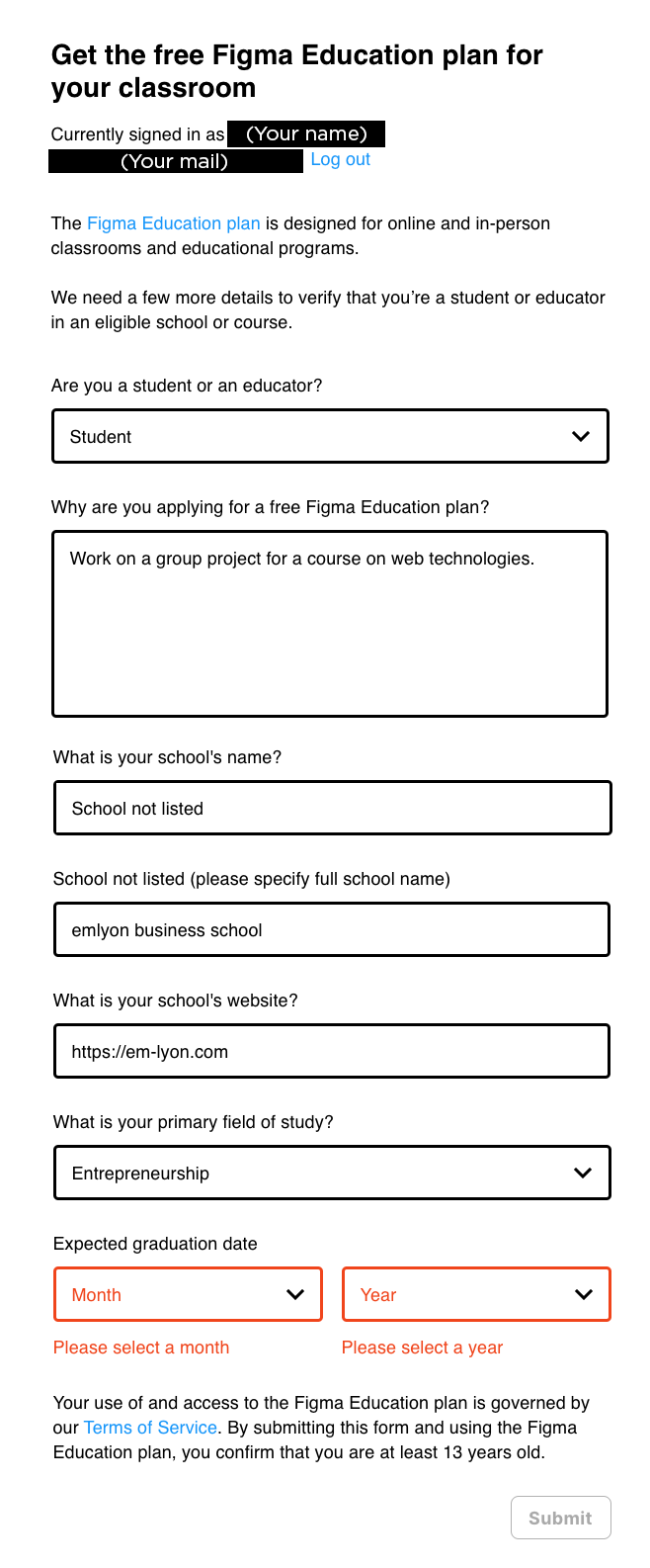 Verify your Student Status